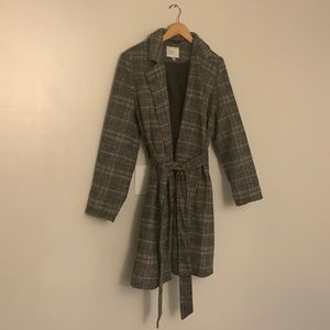 Plaid Fall Trench Coat